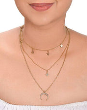 Moon & Star Layered Necklace